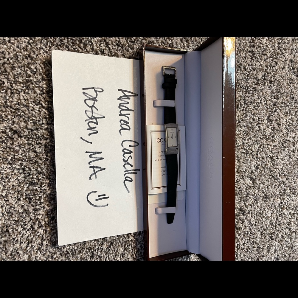 Authentic coach black and silver watch